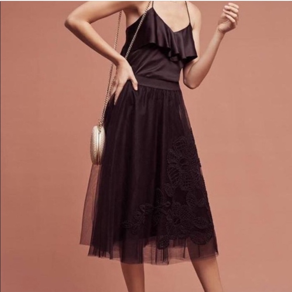 Maeve by Anthropologie Black Tulle Midi Skirt, never worn